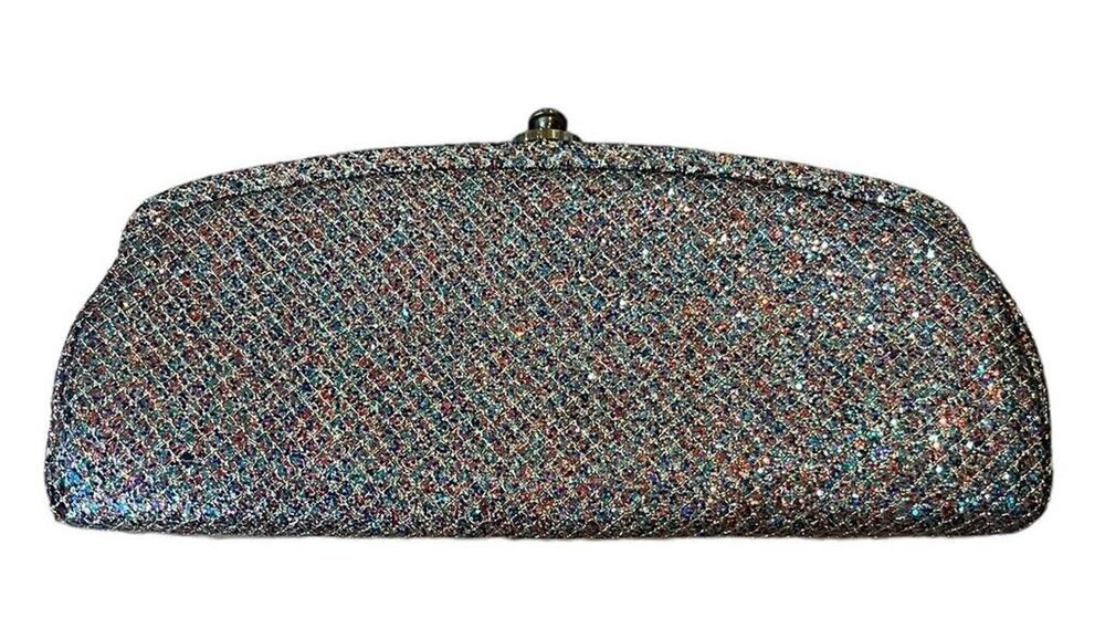 Vintage Evening Sparkly Handbag Purse Clutch Gold Multicolor 11.25” Retro 60s